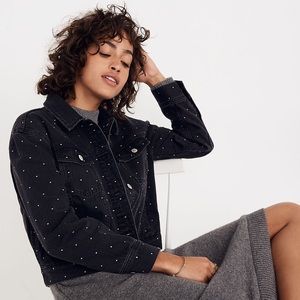 🚨LAST CHANCE🚨 MADEWELL • The Boxy-Crop Jean Jacket:
Metallic Dot Edition, XS
